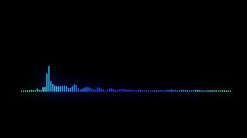 Digital Audio Spectrum Sound Wave Equalizer Effect Animation Alpha Channel Transparent Background. 4K Resolution video