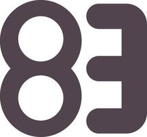 Eighty three Flat Icon vector