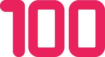 One hundred Flat Icon vector