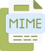 Mime File Flat Icon vector