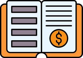 Ledger Line Filled Icon vector