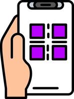 Qr Scan Line Filled Icon vector