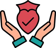 Trust Line Filled Icon vector