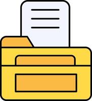 Open File Line Filled Icon vector