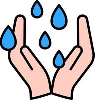 Sweaty Hands Line Filled Icon vector