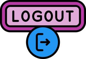Logout Line Filled Icon vector