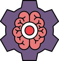 Brain Functions Line Filled Icon vector