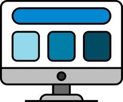 Web Template Line Filled Icon vector