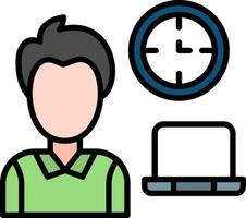 Working Hours Line Filled Icon vector