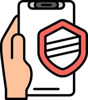 Security Line Filled Icon vector