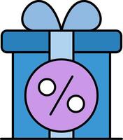 Gift Line Filled Icon vector