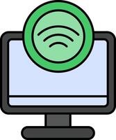 Internet Access Line Filled Icon vector