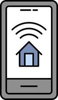Smart Home Monitoring Line Filled Icon vector