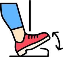 Toe Drop Line Filled Icon vector