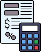 Expense Calculation Line Filled Icon vector