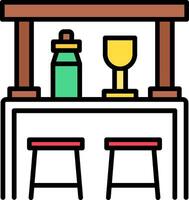 Bar Line Filled Icon vector