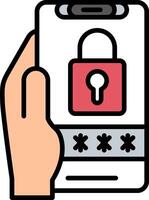 Pin Code Line Filled Icon vector