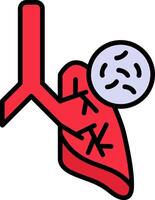 Germs In Lungs Line Filled Icon vector