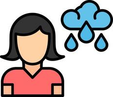 Depression Line Filled Icon vector
