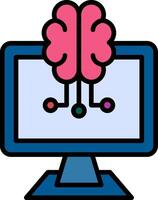 Artificial Intelligence Line Filled Icon vector