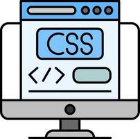 Css Line Filled Icon vector
