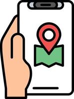 Location App Line Filled Icon vector
