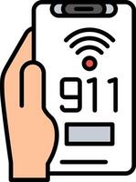 Emergency Call Line Filled Icon vector