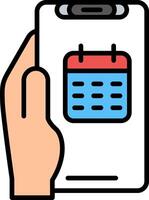 Calendar Line Filled Icon vector