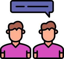 In Person Discussion Line Filled Icon vector
