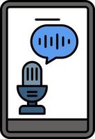 Voice Recognition Line Filled Icon vector