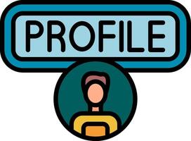 User Profile Line Filled Icon vector