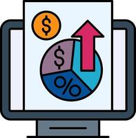 Profit Margin Line Filled Icon vector