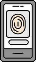 Fingerprint Scanner Line Filled Icon vector