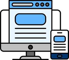 Responsive Design Line Filled Icon vector
