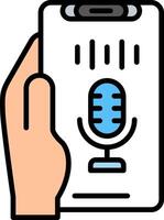 Recording Line Filled Icon vector
