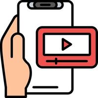 Videoplayer Line Filled Icon vector