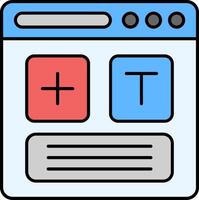 Website Builder Line Filled Icon vector