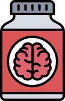 Brain Pills Line Filled Icon vector