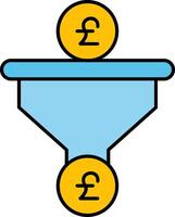 Sales PipeLine Filled Line Filled Icon vector