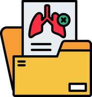 Tuberculosis Folder Line Filled Icon vector