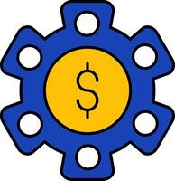 Asset Management Line Filled Icon vector