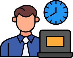 Office Working Hours Line Filled Icon vector