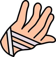 Hand Injury Line Filled Icon vector
