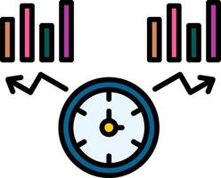 Time To Market Line Filled Icon vector
