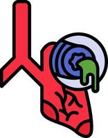 Bronchiectasis Line Filled Icon vector