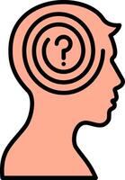 Confusion Line Filled Icon vector