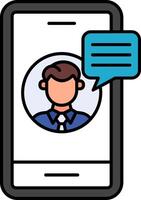 Worker Discussion Line Filled Icon vector