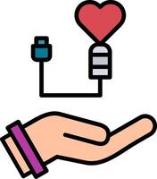 Heart Checkup Line Filled Icon vector