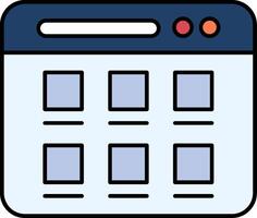 Web Page Line Filled Icon vector