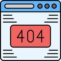 404 Error Line Filled Icon vector